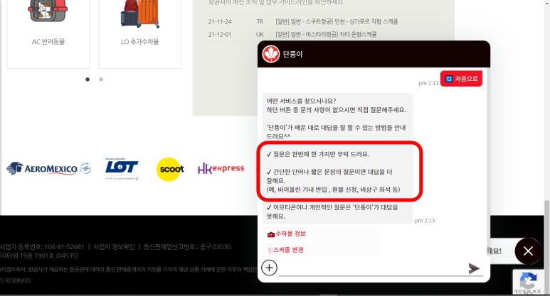 처음으로 버튼 누른 AI챗봇, 단풍이