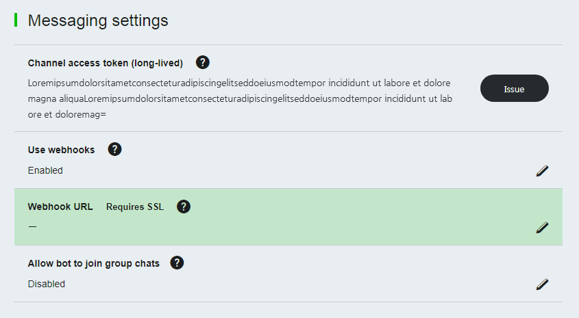 LINE channel use webhook